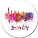 Jersey City Skyline, Cityscape Round Wall Art, 11"