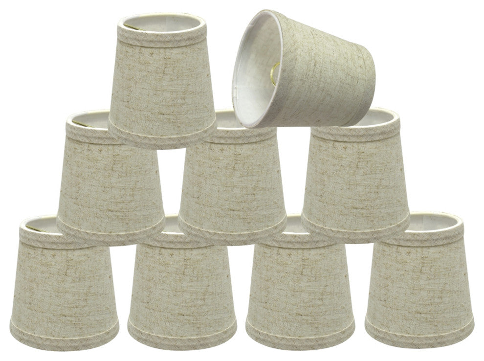 32048-9 Small Hardback Empire  Chandelier Clip On Lamp Shade Beige 3"x4"x4"