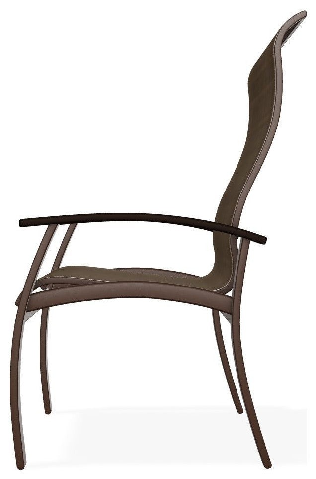 Belle Isle Sling Outdoor Dining Chair, Bark/Kona