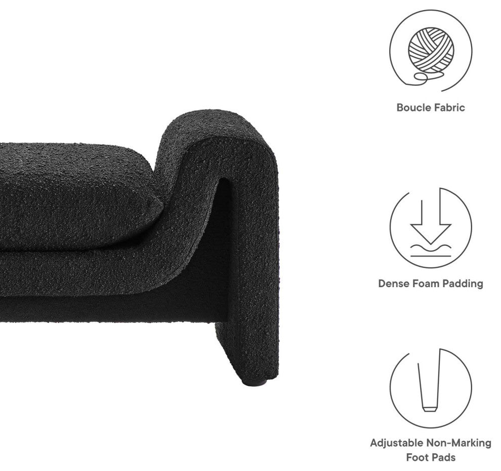 MODWAY Waverly Boucle Fabric Bench