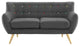 Modern Contemporary Loveseat, Gray Fabric