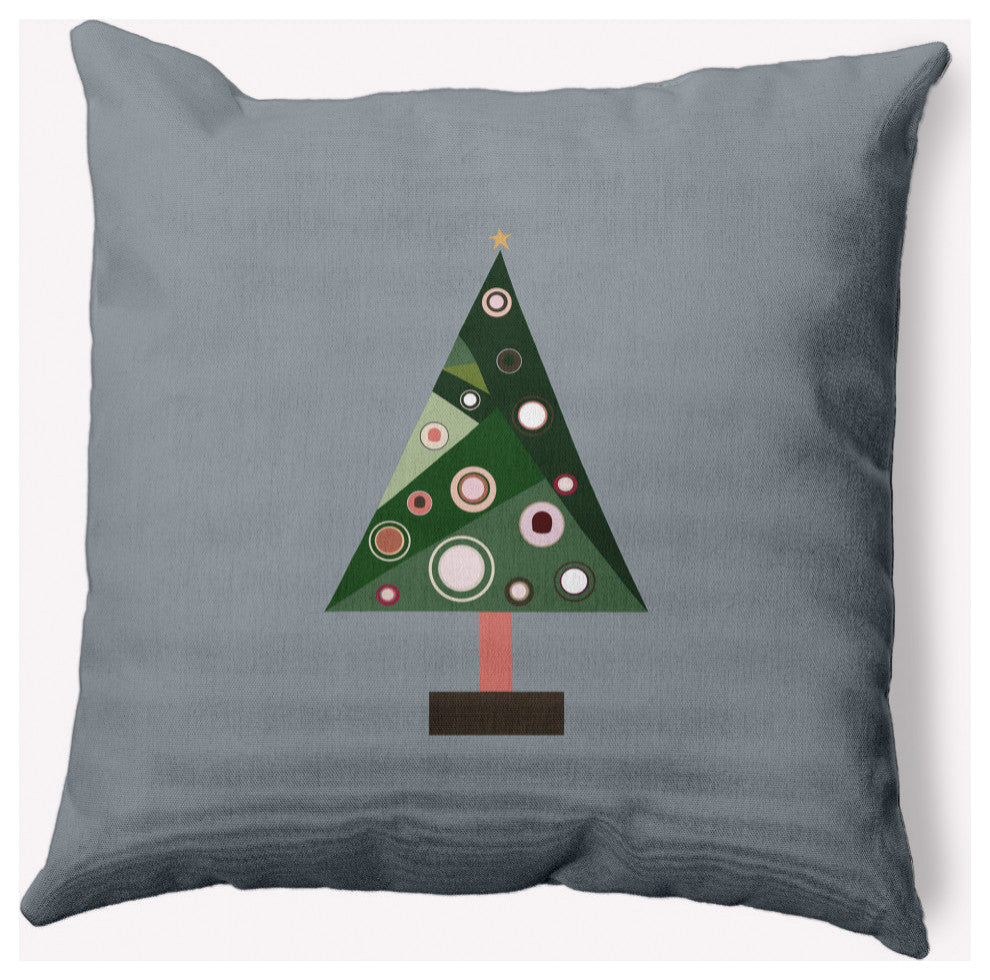 Crazy Christmas Decorative Throw Pillow, Mid Gray, 26"x26"