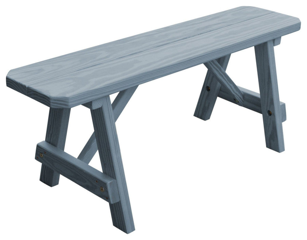 Pine Traditional Picnic Bench, Gray Stain, 4 Foot