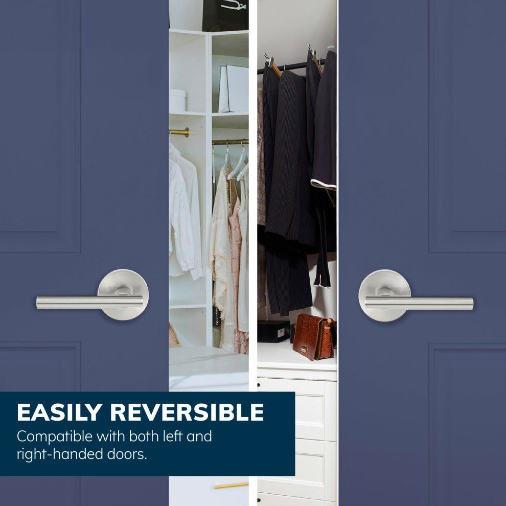 Delaney Hardware Cira Series Passage Set in Satin Nickel, Satin Nickel, Passage Lever
