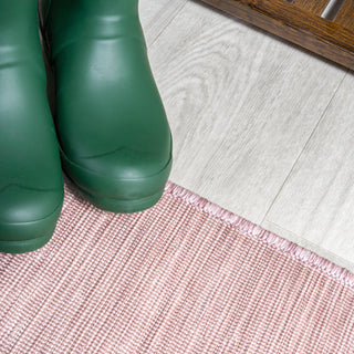 Ethan Modern Flatweave Solid, Pink, 4'x6'