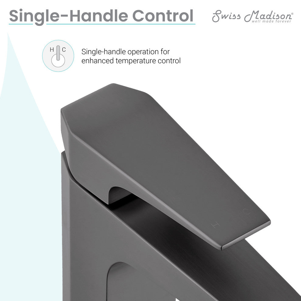 Voltaire Single Hole Single-Handle Bathroom Faucet, Gunmetal Gray