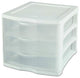 Sterilite 17918004 3-Drawer Clearview Organizer with White Frame
