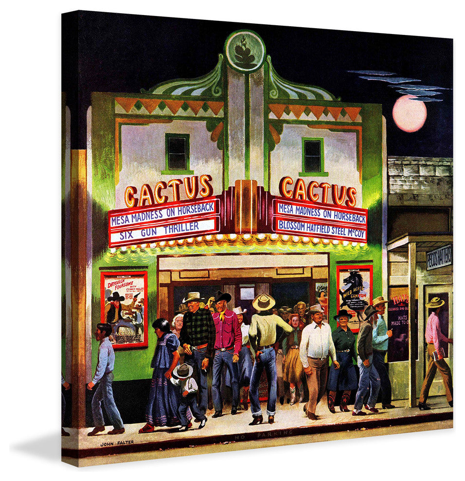 "Cactus Theater" Painting Print on Canvas by John Falter