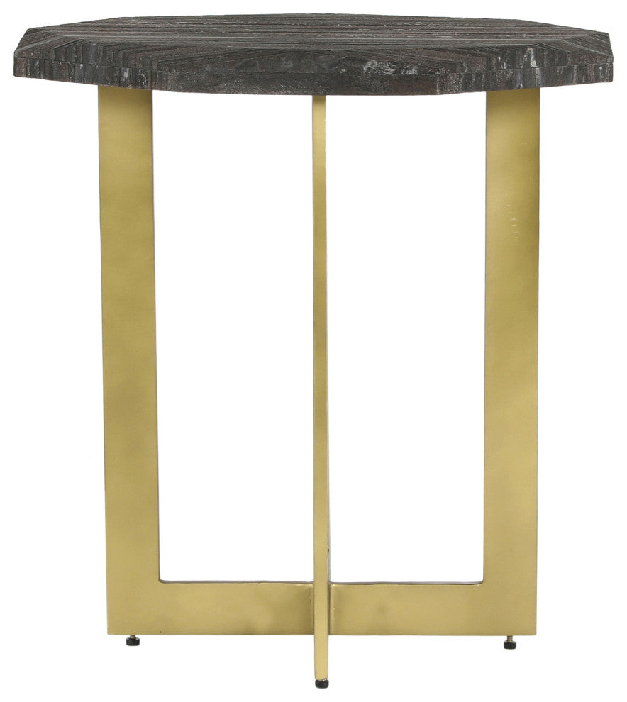 Industrial Faccet Accent Table - Grey