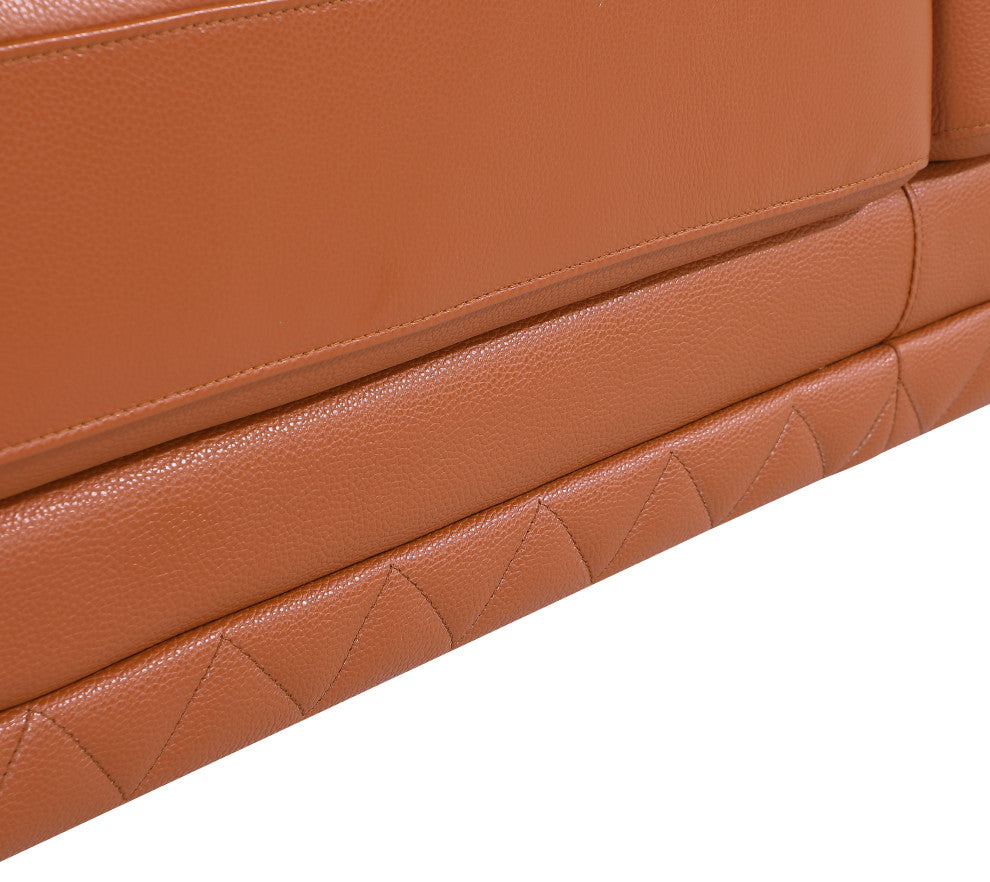 Naples Contemporary Genuine Italian Leather Sofa Camel