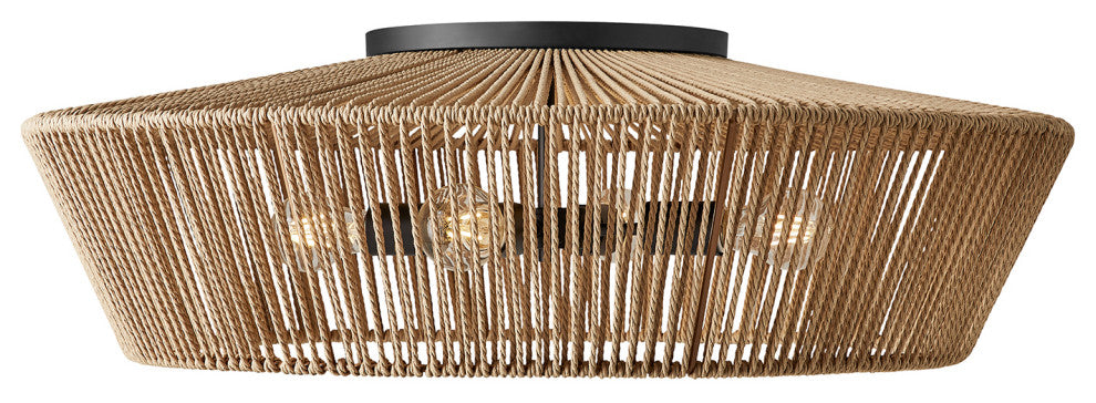 Eco Nido 30" Natural Rope 4-Light Semi-Flush