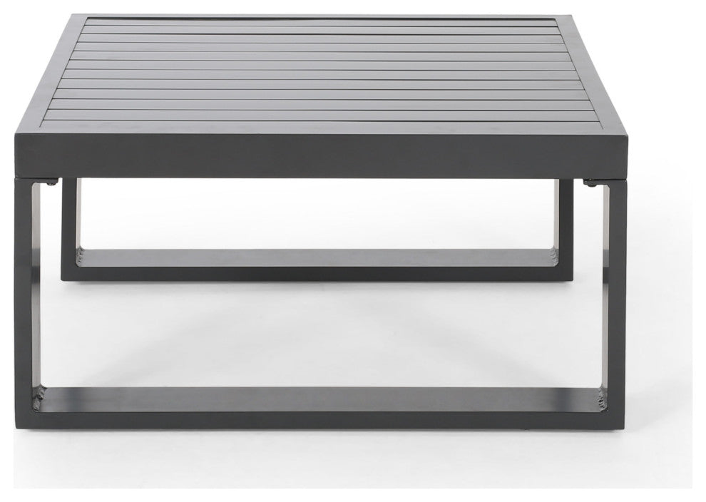 Queena Outdoor Aluminum Sofa Sectional With Coffee Table