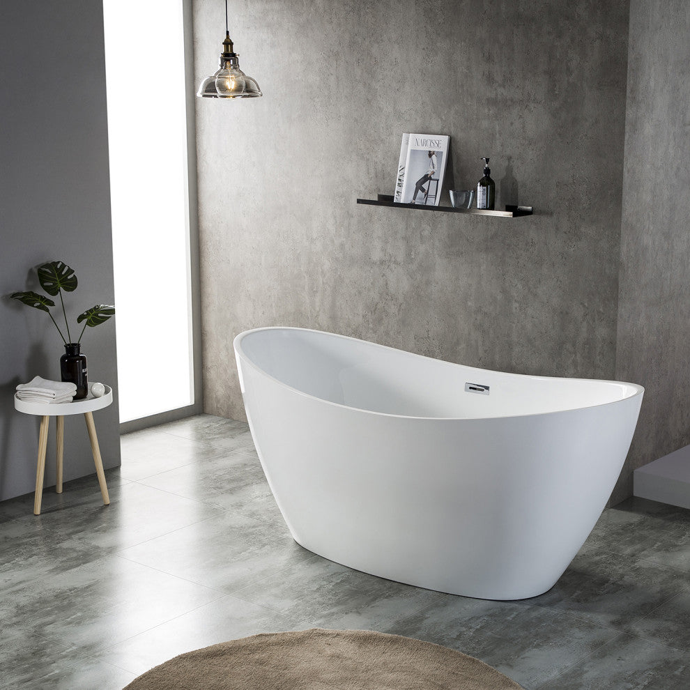 Eviva Bella 60" White Acrylic Free Standing Bathtub