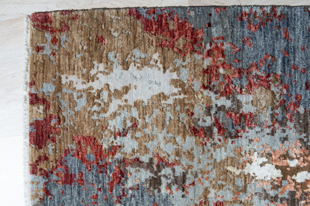 Blue Contemporary Abstract Galaxy Area Rug