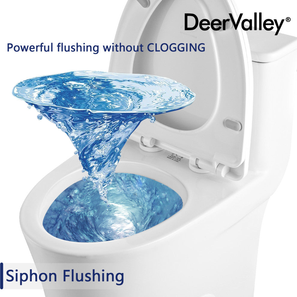 One Piece Toilet Elongated,Small Toilet Compact Modern Single Flush 1.28 GPF