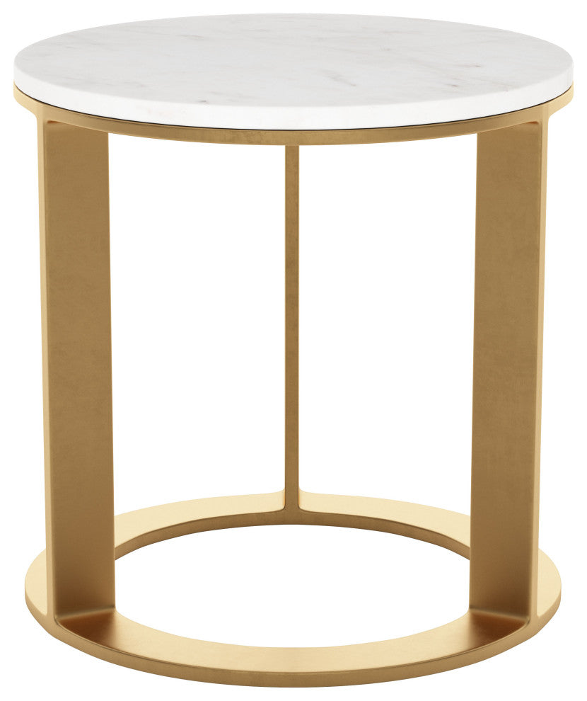 Helena Marble Side Table White & Gold