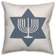 Simple Star of David Menorah 16"x16" Throw Pillow
