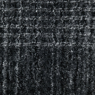 Bence Transitional Hand-Woven Wool Blend Area Rug, Dark Gray, 2'x3'