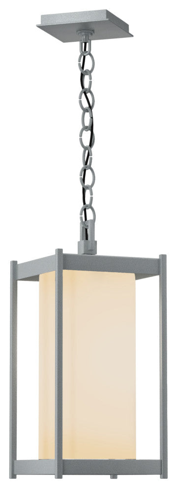 Cela Large Outdoor Lantern Coastal Burnished Steel Finish, Opal Glass