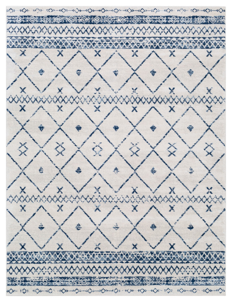 Surya Roma ROM-2339 9'x12'3" Rug, Dark Blue/Denim/Light Gray/White