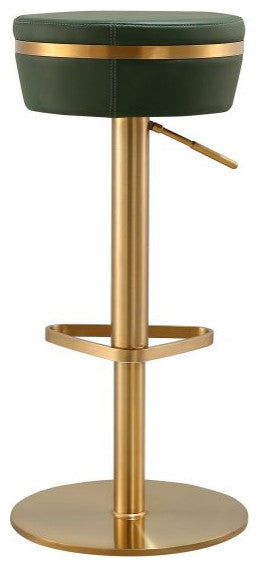 Lexi Adjustable Bar Stool Gold Frame, Malachite Green