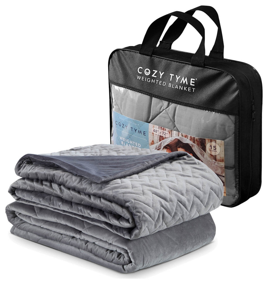 Cozy Tyme Kiyomi Weighted Blanket, Gray, 60"x80", 20LB