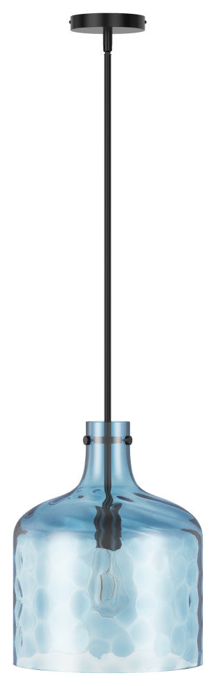 Modern Clear Water Glass Jar Pendant Light For Over Dining Room Table, Blue