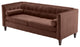 Pink Velvet Upholstered Sofa With Bolster Pillows