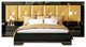 Md Karen 27 Special Headboard Bedroom Set, Glossy Black, King