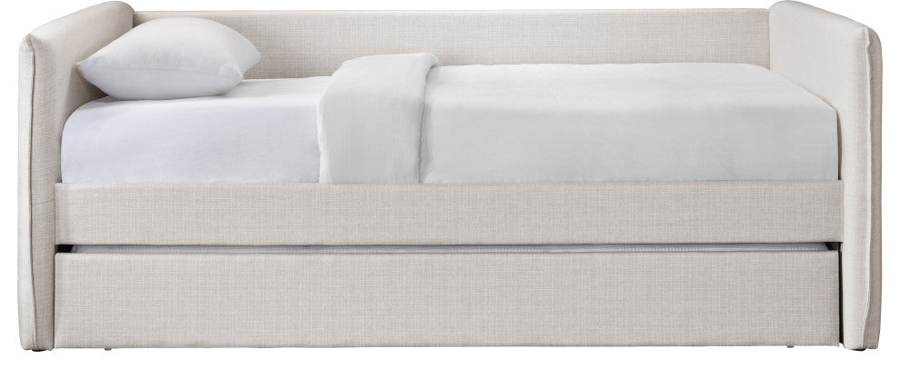 Colton Linen Textured Fabric Upholstered Daybed, Cream
