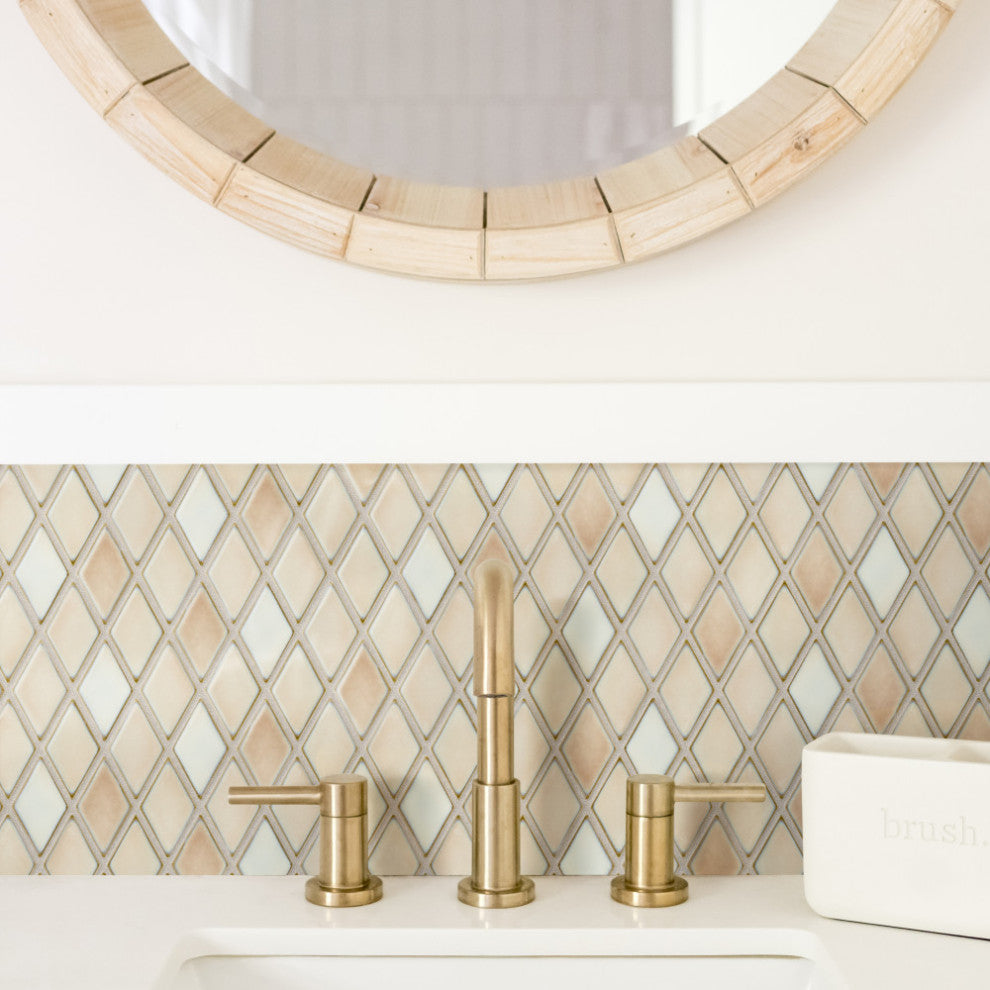 Hudson Kite Porcelain Mosaic Floor and Wall Tile, Truffle