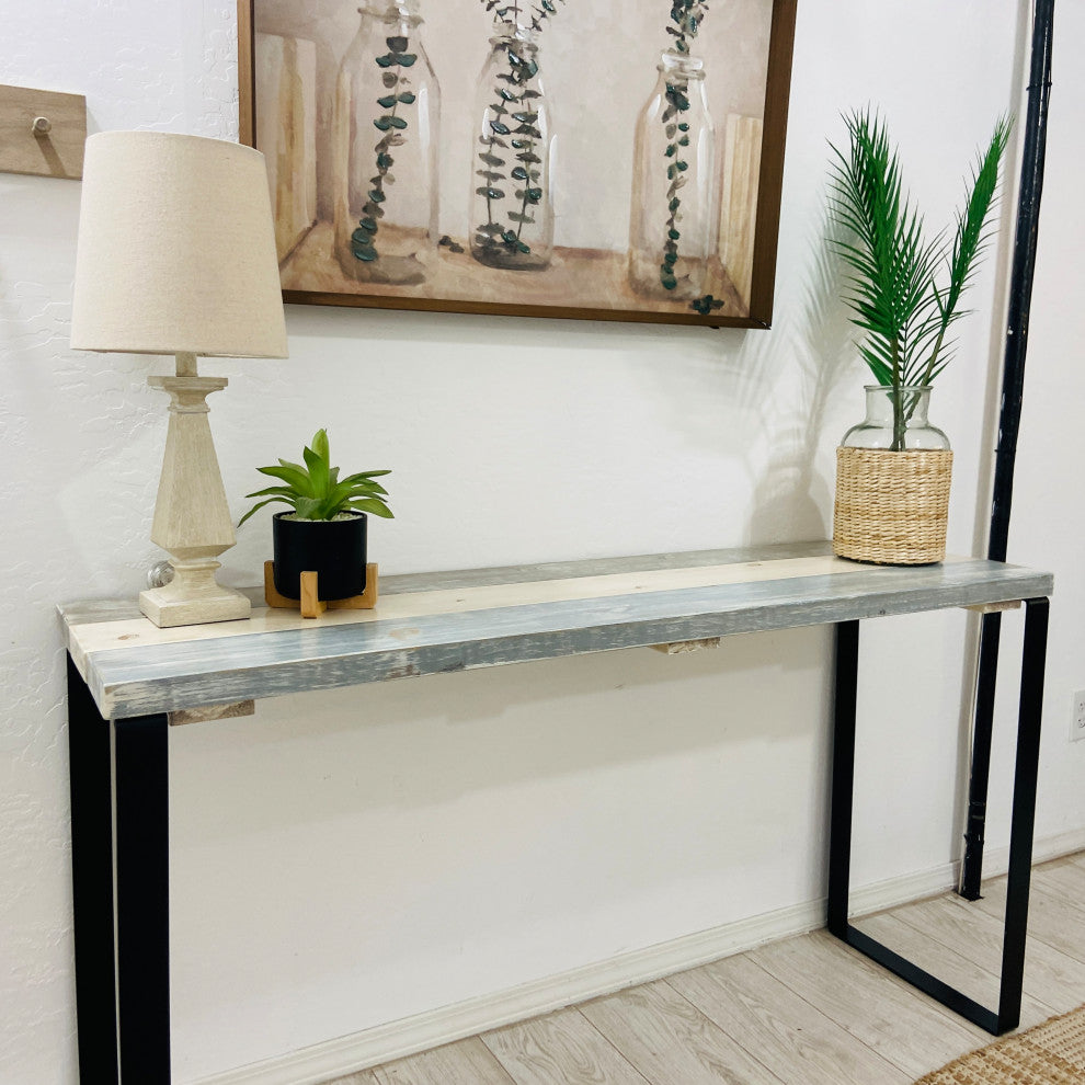Barn Walls Bedroom Console Table Accent Table, Handcrafted, Farmhouse Mix, 58" Length