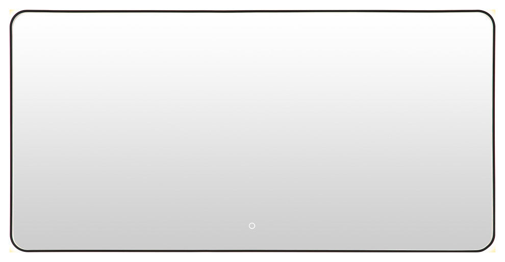 Dazzle Rectangular Bathroom/Vanity LED Lighted Wall Mirror, Matte Black, 72"