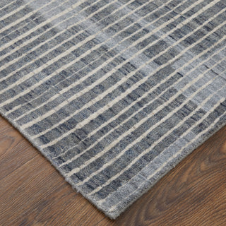 Kinton Modern Abstract, Blue/Ivory/Gray, 9'x12' Area Rug