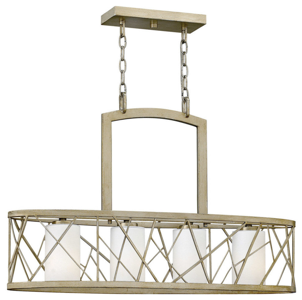 Fredrick Ramond Nest 4-Light Chandelier, Silver Leaf