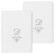 Linum Home Turkish Cotton Monica 2-Piece Embellished Washcloth Set, White