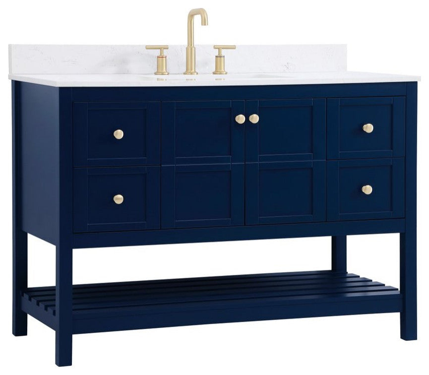 Elegant Decor Theo Bathroom Vanity Blue
