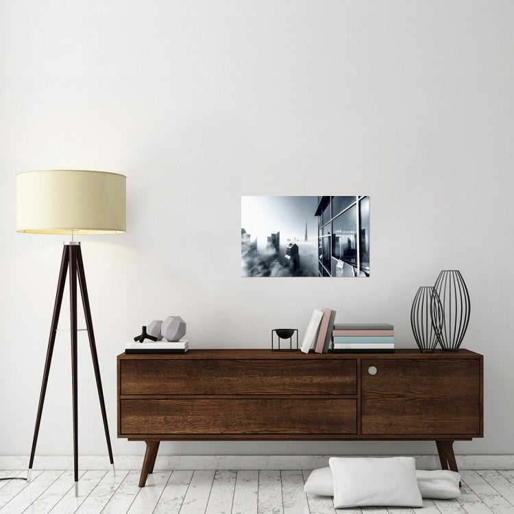 "Foggy City" Stretched Canvas Giclee by Naufal, 30"x19"
