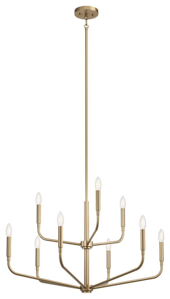 Madden Chandelier, Black, Champagne Bronze, 45"