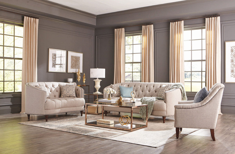 Sloped Arm Upholstered Chair, Gray