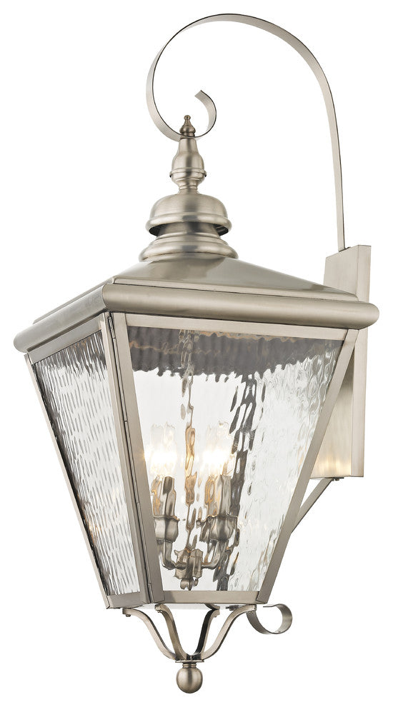 Livex 2036-91 4-Light Outdoor Wall Lantern, Brushed Nickel
