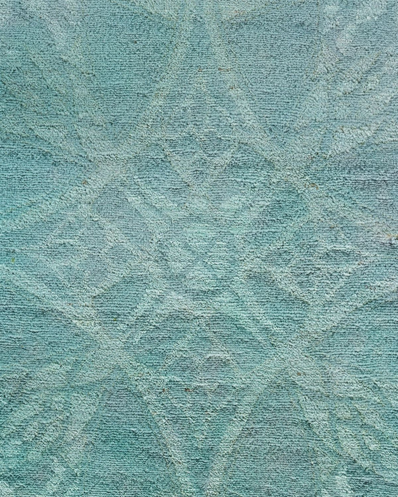 Vibrance, One-of-a-Kind Hand-Knotted Area Rug Blue, 8'2"x9'10"