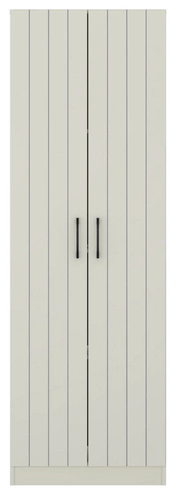 Freestanding Pantry Cabinet, 2 Doors With Adjustable & Fixed Shelves, Ivory