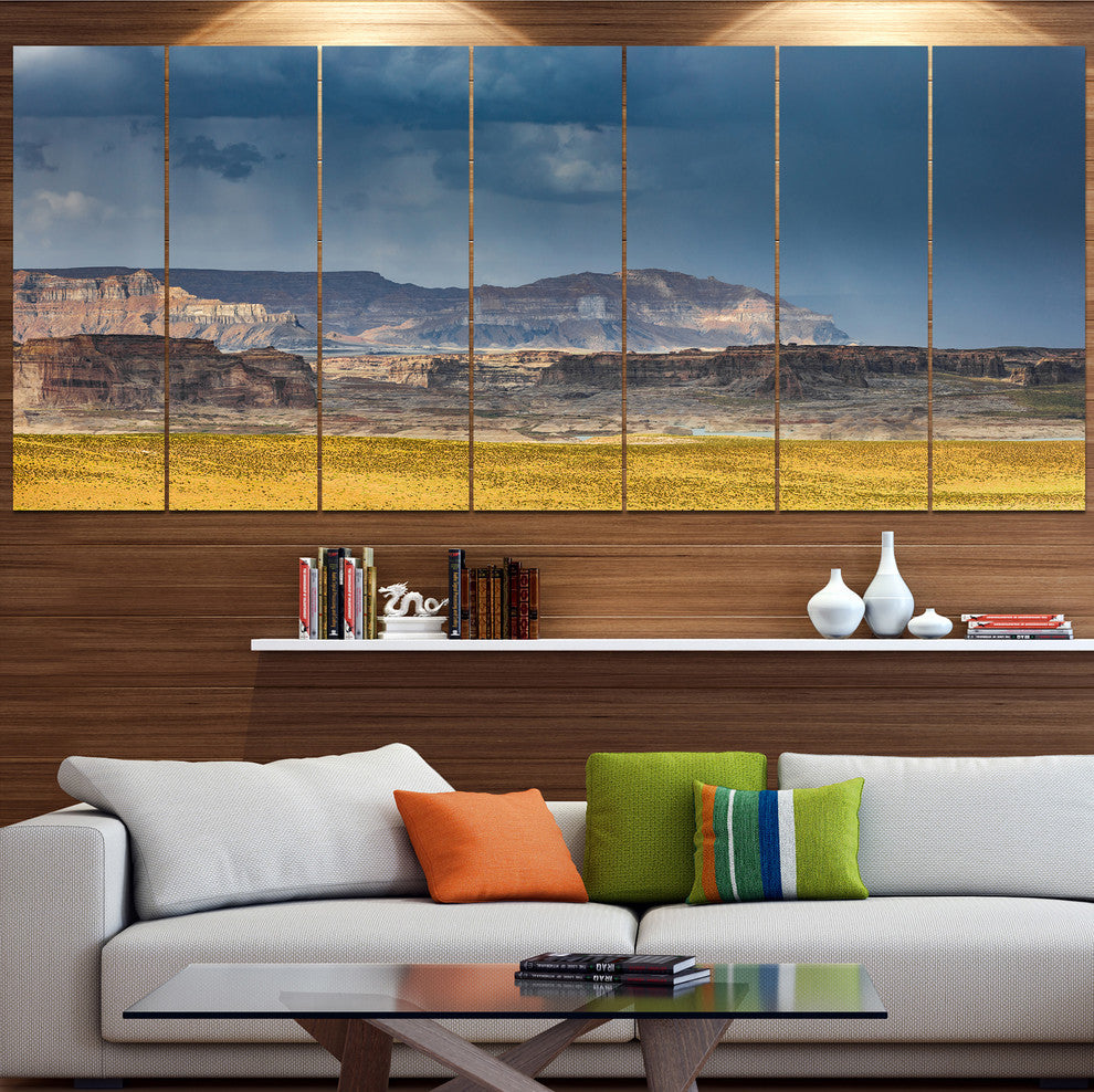 Lake Powell Panorama, Landscape Canvas Art Print, 83"x32", 7 Panels