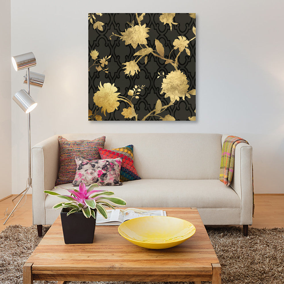 "Golden Silhouette III" by Erin Lange, Canvas Print, 26"x26"