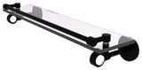 Clearview 22" Glass Shelf with Gallery Rail, Matte Black