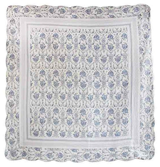 Patch Magic Blue Wisteria Lattice Quilt Throw, Twin