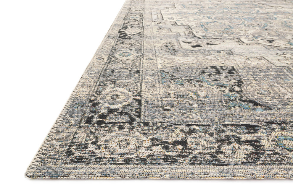 Mika In/out Area Rug by Loloi, Grey / Blue, 10'6"x13'9"