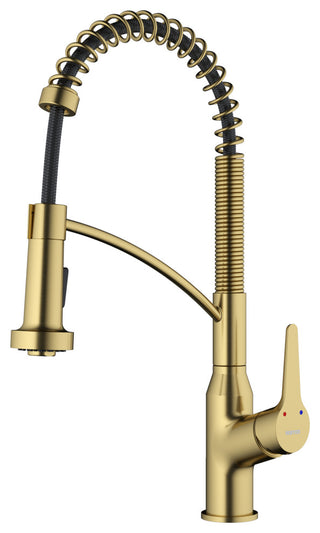 Karran Single-Handle Pull-Down Sprayer Kitchen Faucet, Brushed Gold