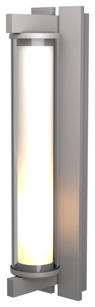Fuse Large Outdoor Sconce, Coastal Burnished Steel Finish, Clear Glass
